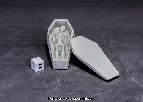 77633 Coffin And Corpse Коллекционная миниатюра 28-32мм Reaper (Bones) Terr...